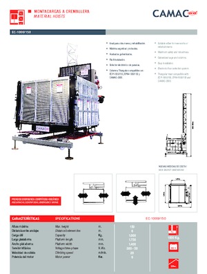 ліфти для промислового застосування CAMAC EC-1000/150
