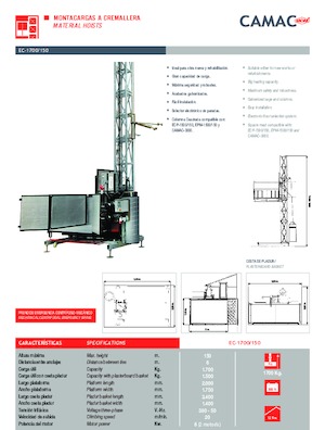 ліфти для промислового застосування CAMAC EC-1700/150