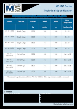 ліфти для промислового застосування Mastclimber Solutions MS-SC-100TD