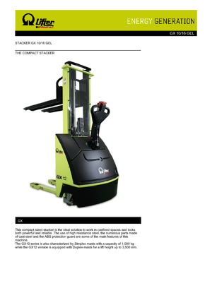 Рації PRAMAC Lifter GX 10/16 GEL