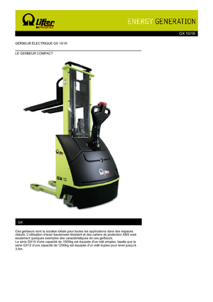 Рації PRAMAC Lifter GX 10/16