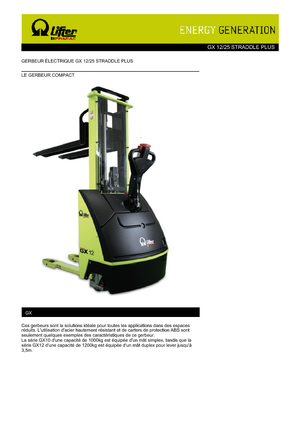 Рації PRAMAC Lifter GX 12/25 Straddle Plus