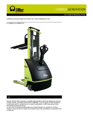 Рації PRAMAC Lifter GX 12/29 Straddle Plus
