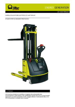 Рації PRAMAC Lifter LX 14/45 Triplex