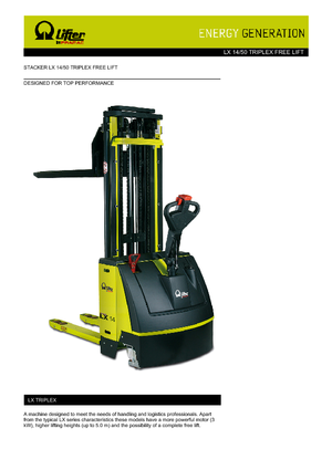 Рації PRAMAC Lifter LX 14/50 Triplex-Free Lift