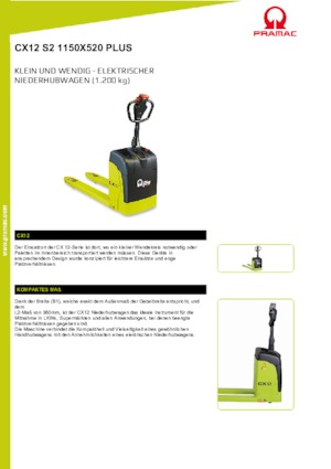 візок для ручного транспортування вантажів PRAMAC Lifter CX 12 EVO GEL