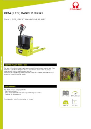 візок для ручного транспортування вантажів PRAMAC Lifter CX 14 Basic GEL