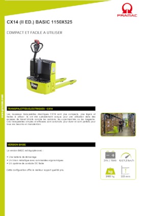 візок для ручного транспортування вантажів PRAMAC Lifter CX 14 Basic GEL