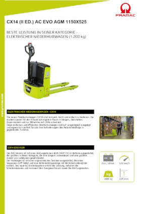 візок для ручного транспортування вантажів PRAMAC Lifter CX 14 EVO GEL