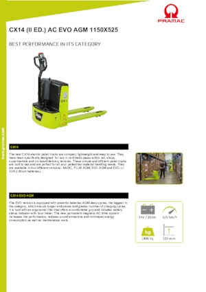 візок для ручного транспортування вантажів PRAMAC Lifter CX 14 EVO GEL