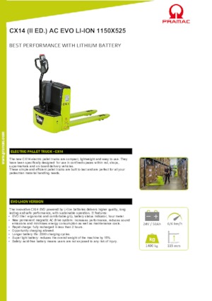 візок для ручного транспортування вантажів PRAMAC Lifter CX 14 EVO Li-Ion