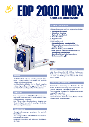 візок для ручного транспортування вантажів Stöcklin EDP 2000 Inox