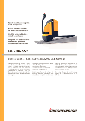 візок для ручного транспортування вантажів Jungheinrich EJE 220r