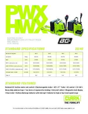 візок для ручного транспортування вантажів Clark HWX 40