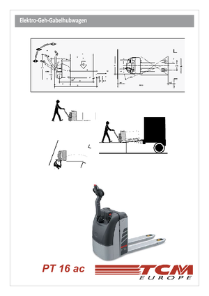 візок для ручного транспортування вантажів TCM PT 16 ac