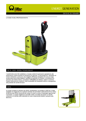 візок для ручного транспортування вантажів PRAMAC Lifter QX 18