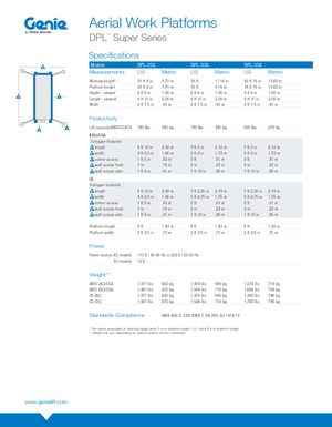 Підйомники з однією вертикальною щоглою Genie DPL 25 S