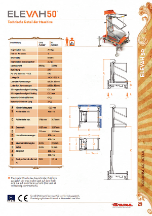Підйомники з однією вертикальною щоглою Faraone Elevah 50