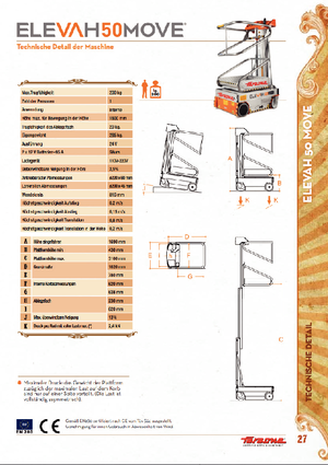 Підйомники з однією вертикальною щоглою Faraone Elevah 50 Move
