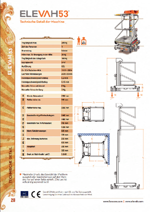 Підйомники з однією вертикальною щоглою Faraone Elevah 53