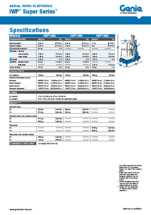 Підйомники з однією вертикальною щоглою Genie IWP 25 S