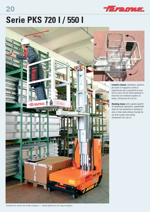 Підйомники з однією вертикальною щоглою Faraone PKS 720 ZI