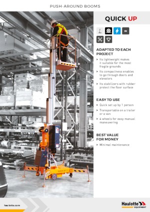 Підйомники з однією вертикальною щоглою Haulotte QuickUp 7