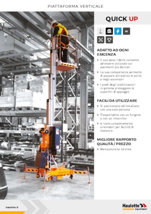 Підйомники з однією вертикальною щоглою Haulotte QuickUp 7