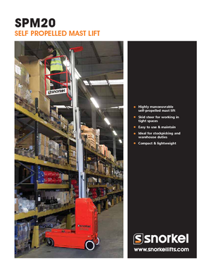 Підйомники з однією вертикальною щоглою Snorkel SPM20