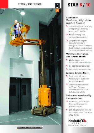Підйомники з однією вертикальною щоглою Haulotte Star 10