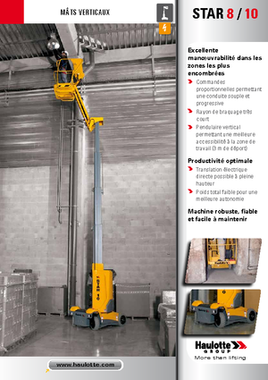 Підйомники з однією вертикальною щоглою Haulotte Star 10