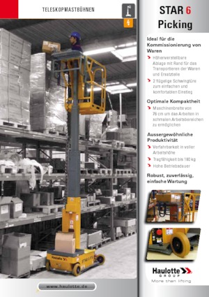 Підйомники з однією вертикальною щоглою Haulotte Star 6 Picking