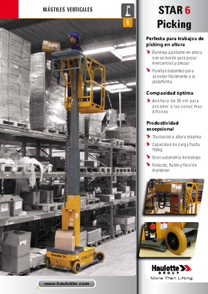 Підйомники з однією вертикальною щоглою Haulotte Star 6 Picking