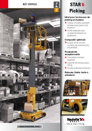 Підйомники з однією вертикальною щоглою Haulotte Star 6 Picking
