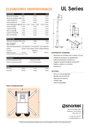 Підйомники з однією вертикальною щоглою Snorkel UL32AC