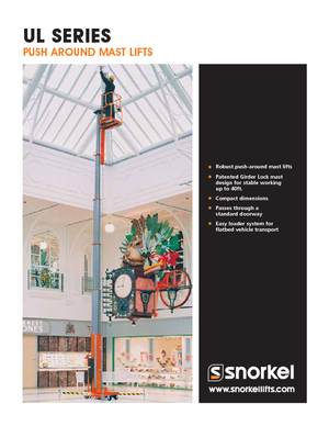 Підйомники з однією вертикальною щоглою Snorkel UL32AC