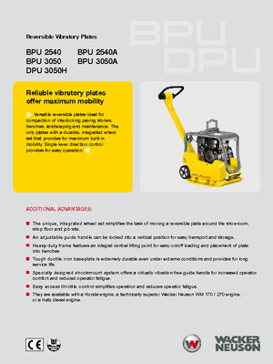 Реверсивні віброплити Wacker Neuson BPU2540A
