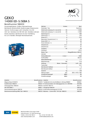 Бензинові електрогенератори Geko ® 14000 ED-S/SEBA