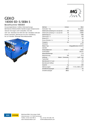 Бензинові електрогенератори Geko ® 18000 ED-S/SEBA