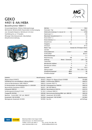 Бензинові електрогенератори Geko ® 4401 E-AA/HEBA