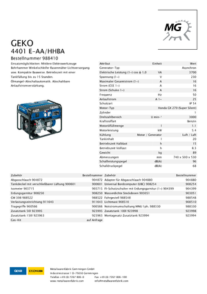 Бензинові електрогенератори Geko ® 4401 E-AA/HHBA