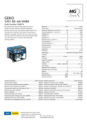 Бензинові електрогенератори Geko ® 5401 ED-AA/HHBA