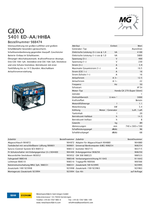 Бензинові електрогенератори Geko ® 5401 ED-AA/HHBA