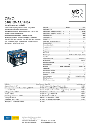 Бензинові електрогенератори Geko ® 5402 ED-AA/HHBA*