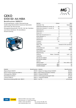 Бензинові електрогенератори Geko ® 6400 ED-AA/HEBA