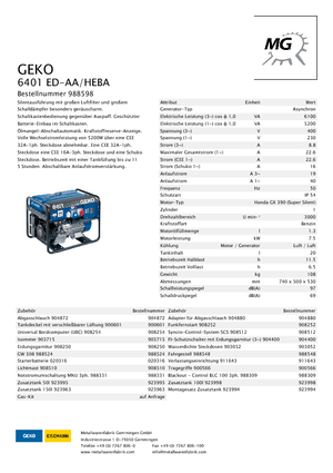 Бензинові електрогенератори Geko ® 6401 ED-AA/HEBA