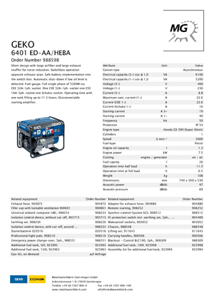 Бензинові електрогенератори Geko ® 6401 ED-AA/HEBA