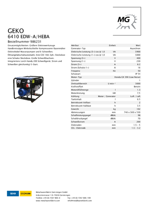 Бензинові електрогенератори Geko ® 6410 EDW-A/HEBA