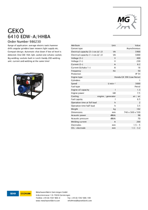 Бензинові електрогенератори Geko ® 6410 EDW-A/HHBA