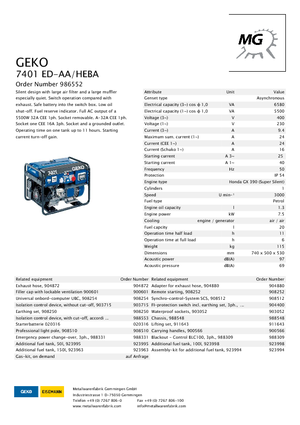 Бензинові електрогенератори Geko ® 7401 ED-AA/HEBA